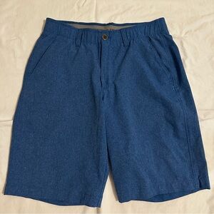 Men’s Under Armour Shorts Size 30 Blue 10” Inseam Golf Flat Front Chino Heatgear